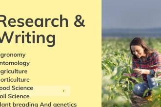do technical research writing on agronomy and related write up