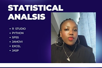 do statistical data analysis, r coding, spss, python, jamovi
