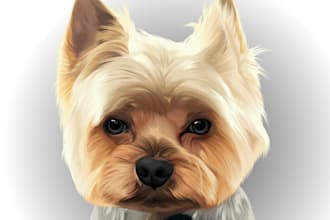 draw pet into vector illustration