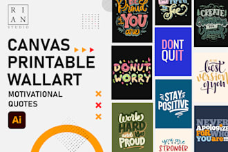 do typography based canvas wall art, motivational quotes, wall art designs