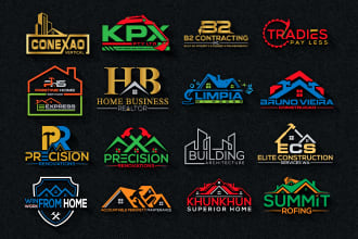 design real estate construction property and painting logo design