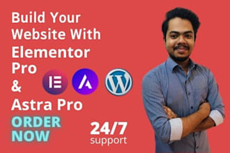 customize or redesign wordpress website with astra theme and elementor