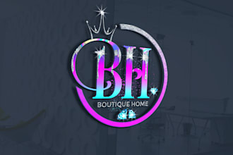 do 3 feminine glitter beautiful logo for you