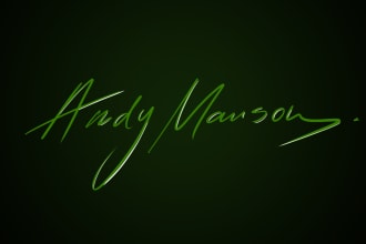 create hand drawn digital signature or signature logo