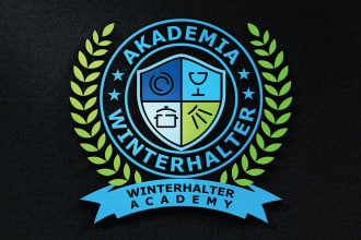 do education logo for school, college, academy and university