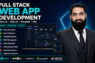 build full stack web app, react js frontend and node js backend