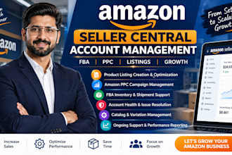 manage your amazon seller central fba PPC and listings
