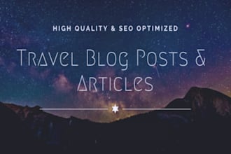 write informative, inspiring SEO optimized travel article or blog post