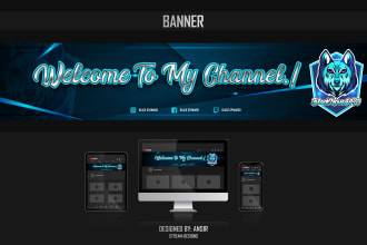 design an attractive banner for twitch and youtube channel