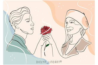 draw an elegant line art illustration within 24 hours