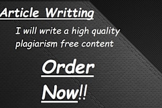 write a plagiarism free article for you