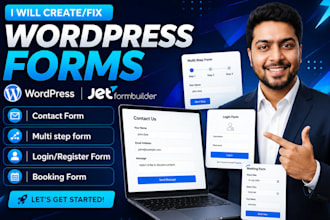 create or fix wordpress form, multi step form, login form and contact form