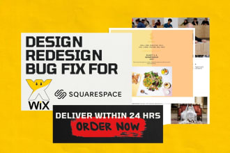 fix bugs, design, redesign wix or squarespace website