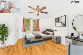 remove old furniture and stage image with new furniture