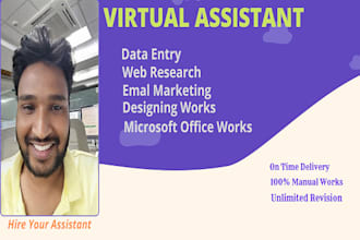 be virtual assistant for data entry works