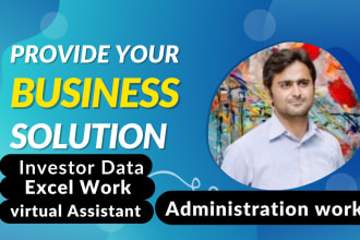 make excel form, data entry and confirmed investor leads