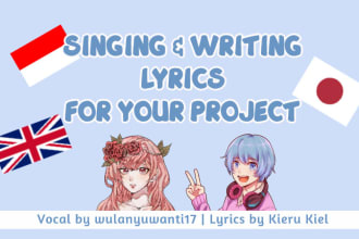 sing and write lyrics in japanese, indonesia and english