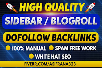 create high da and DR sidebar blogroll backlinks