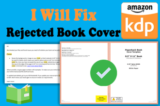 fix rejected book cover for amazon kdp