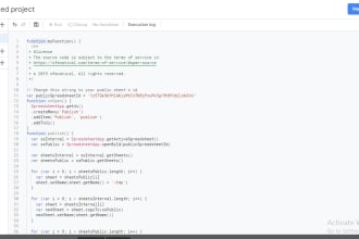 write google app scripts and do automations  spreadsheet