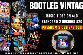 design a vintage 90s bootleg rap for your tee