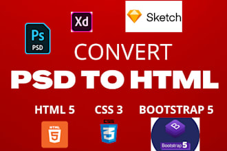 convert psd to html css psd to responsive website psd to bootstrap responsive