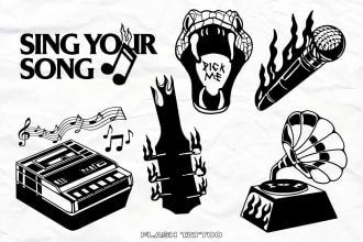 draw a custom flash tattoo or tshirt design for you