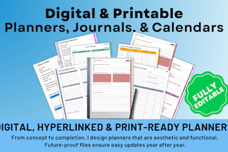 design customize calendar, planners, journals, ebooks, and stationery