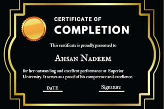 design professional custom certificate, diploma, award, gift