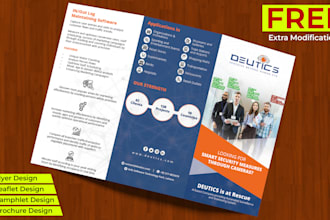 design trifold, bifold brochure, business flyer, leaflet, business catalog