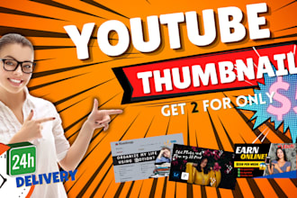 make a creative, attractive and minimalist youtube thumbnail