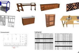 make a professional 3d cabinet model and furniture design