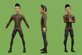 make lowpoly characters and assets for your game