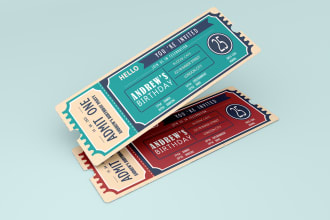 design retro style event ticket and invitation for any event