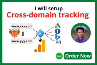 setup cross domain tracking with google analytics, tag manager