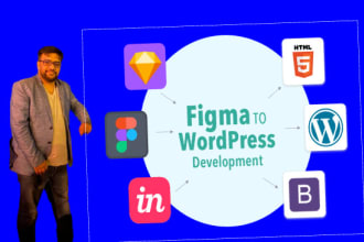 convert xd, PSD, figma to wordpress , html to wordpress