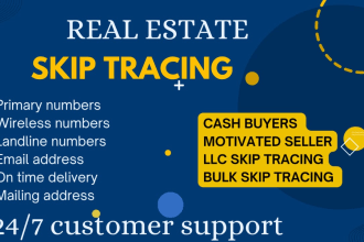 provide lead generation and bulk skip tracing for real estate business