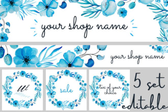 create a custom etsy banner, logo, cover, for the etsy shop