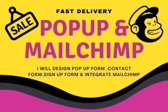 create a signup or pop up form for website and integrate mailchimp