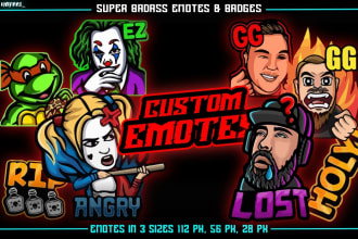 do gaming, mascot, twitch logo, custom emotes and badges