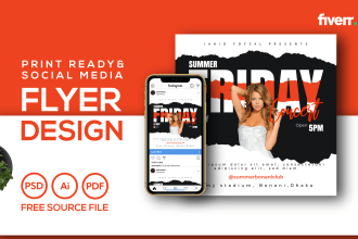 design elegant digital or print ready flyer for events party or social media