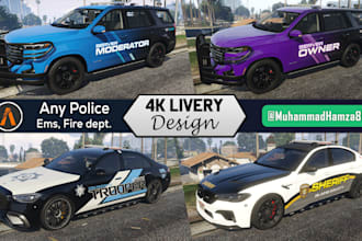 design custom livery for fivem ems, police, sports vehicles