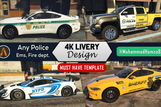 design custom livery for fivem ems, police, sports vehicles