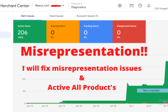 fix misrepresentation issues and setup, manage merchant or google shopping ads