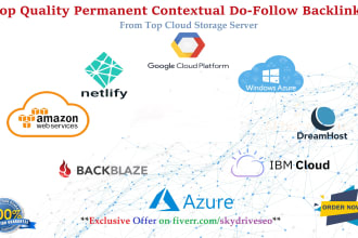 provide cloud backlinks from google dreamhost, netlify, AWS, windows, bitbucket