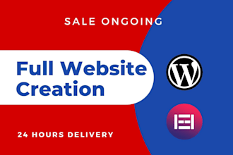 create full website design redesign with elementor wordpress