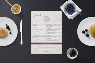 design beautiful and elegant restaurant menu design, food menu card design