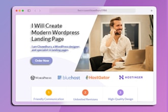 create  modern wordpress landing page