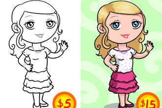 draw a cute chibi lineart