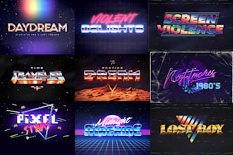design an 80s synthwave retro style neon and chrome  logo
